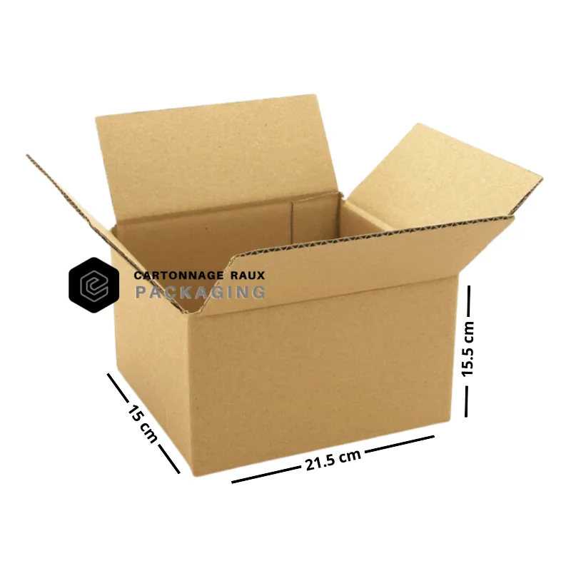 Caisse carton 21X15X15 CM simple cannelure