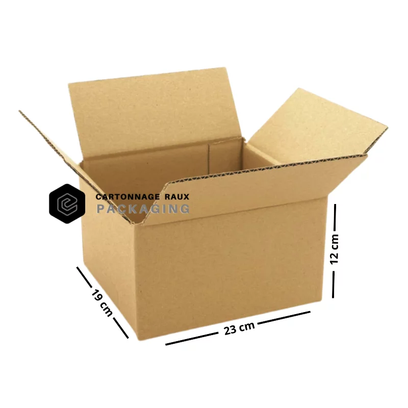 Caisse carton 23X19X12 cm simple cannelure