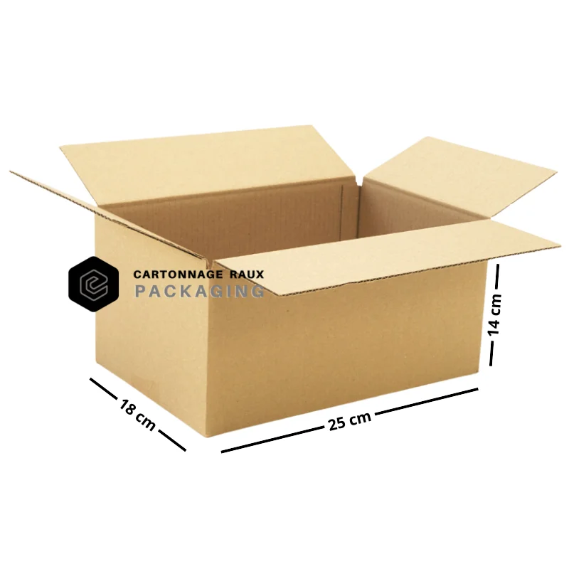 Caisse carton  25X18X14 CM double cannelure