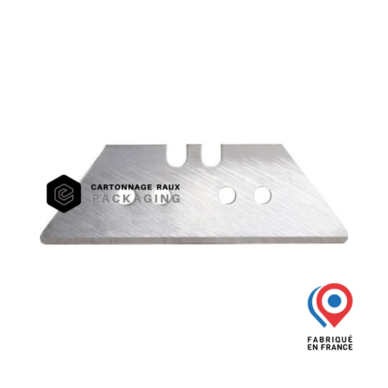 100 Lames de cutter trapèzes 60 mm - bouts arrondis - (LOT DE 10 boites)