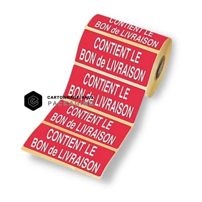Étiquettes adhésives pour la logistique, mention "contient le BL"