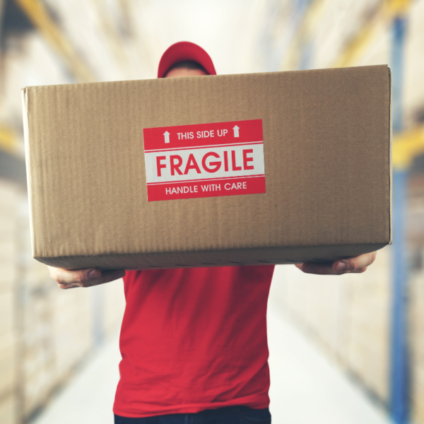 Etiquette de sigalisation fragile