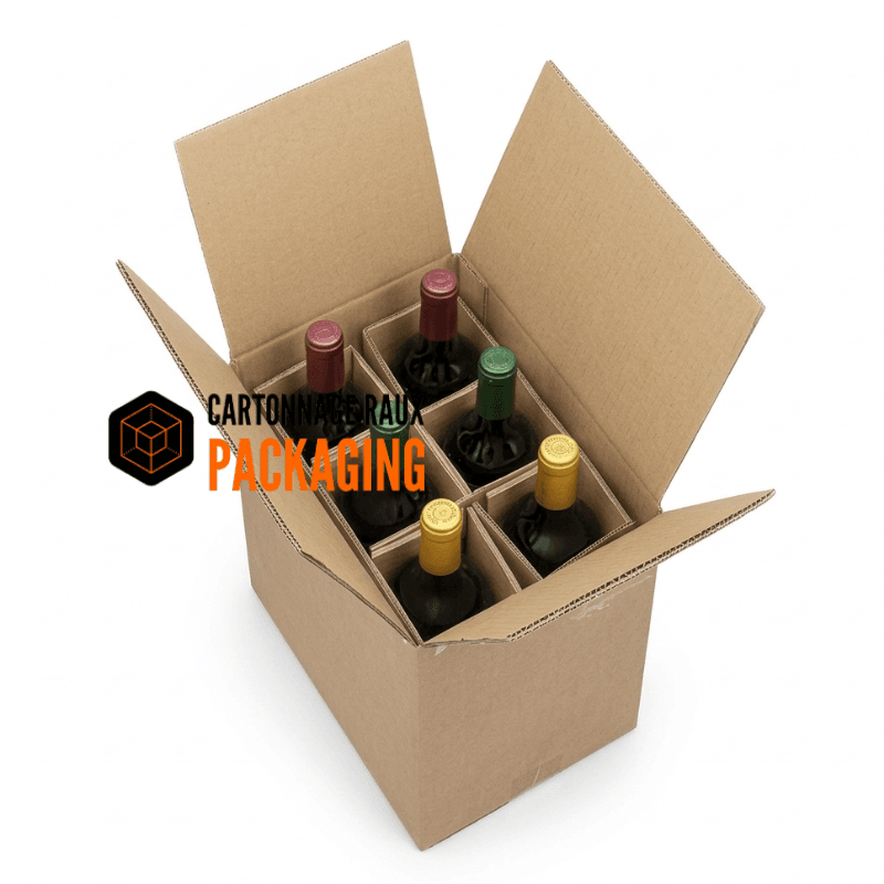 carton pour emballer 6 bouteilles de vin
