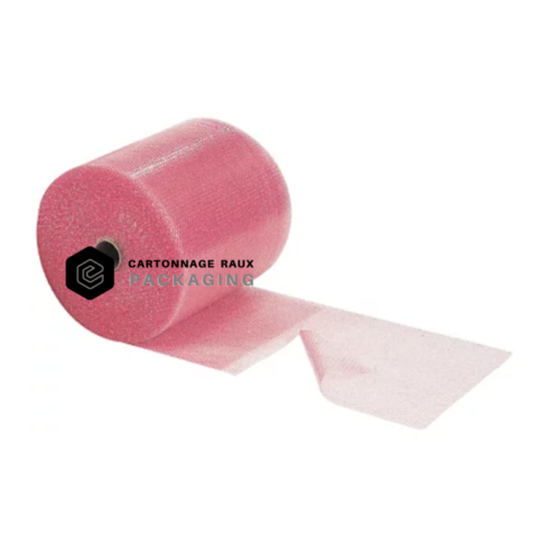 Papier bulle rose antistatique, prédécoupé