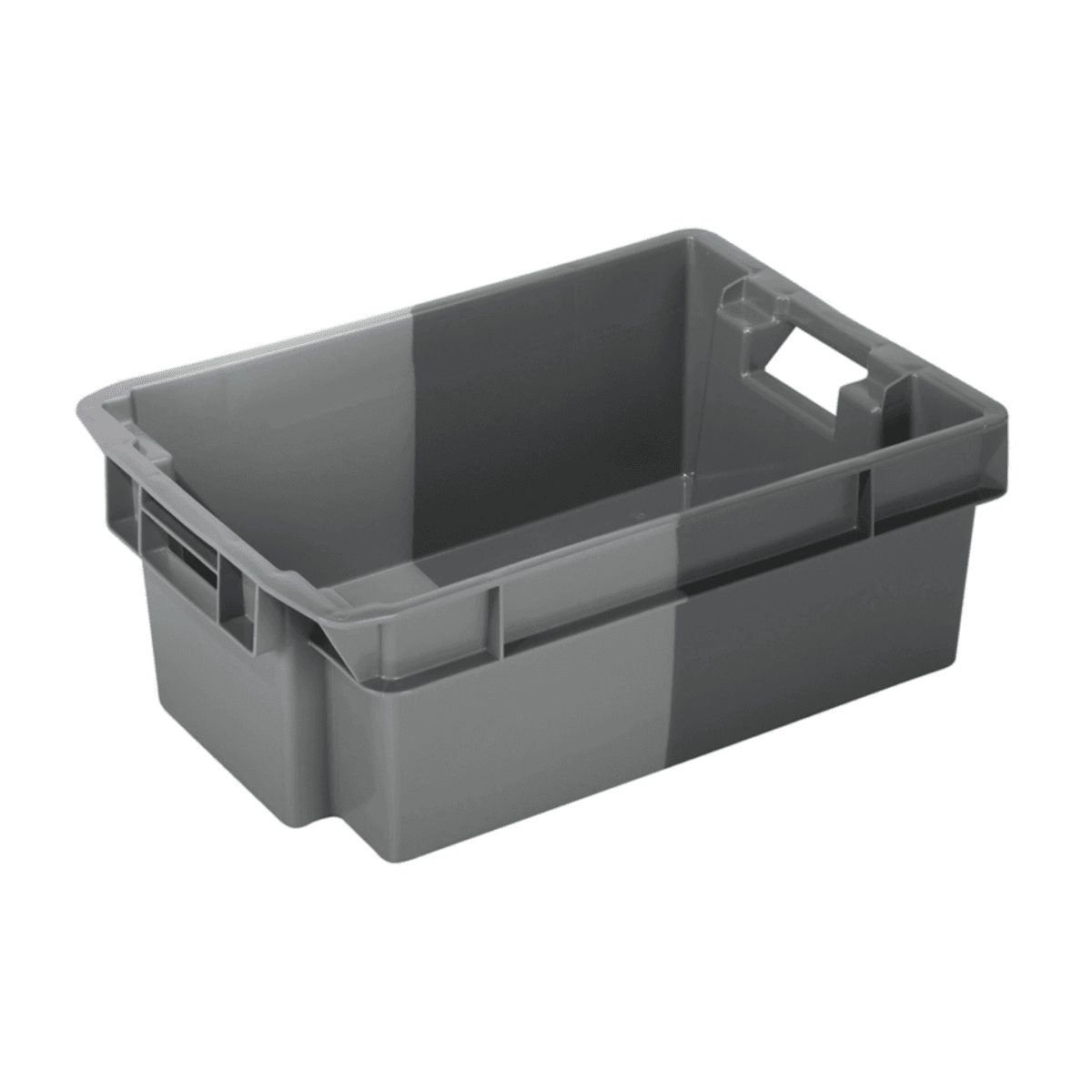 Bac plastique gerbable emboitable - 60x40x20 cm - Gris/Gris clair