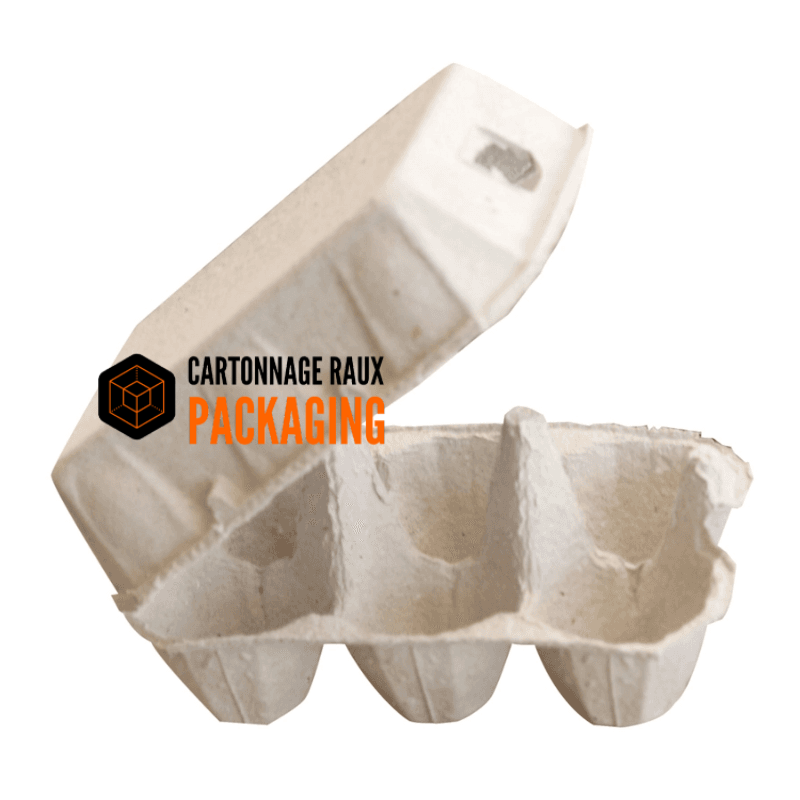 boîte à oeufs vide en carton de cellulose, 6 oeufs